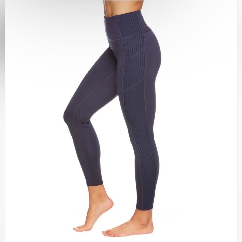 New Gaiam The Om Fit Size XXL Graphite High Rise Vibe Rib Mix 7/8 Yoga Leggings